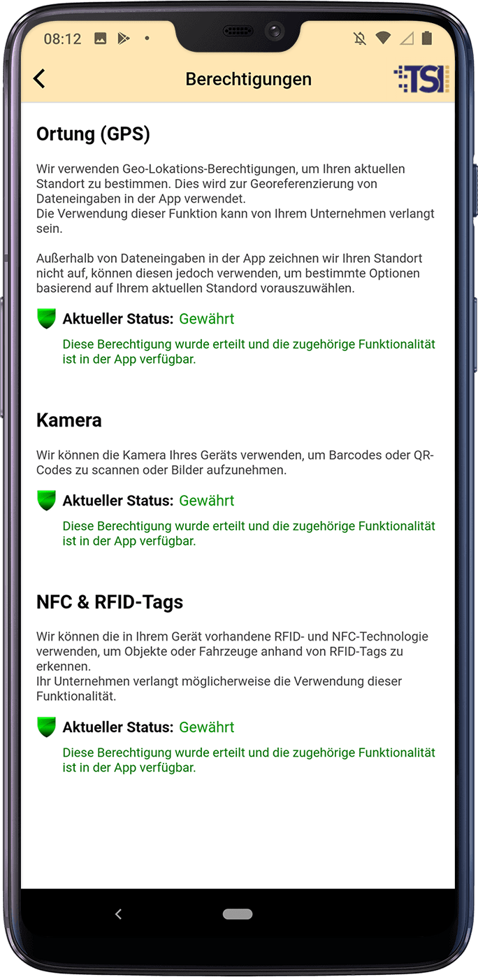 Neue Berechtigungsübersicht in TSI Connect