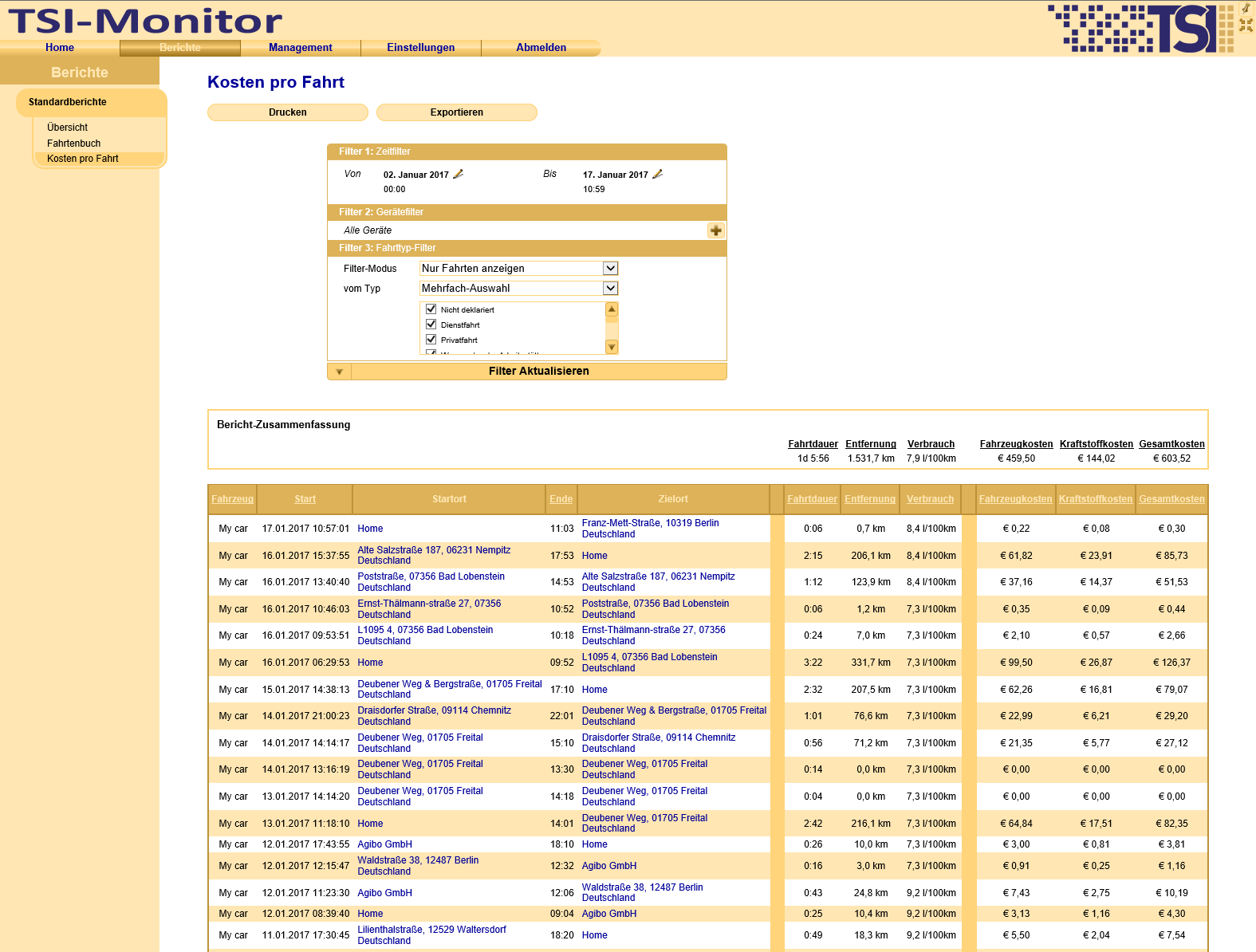 Kosten pro
                Fahrt