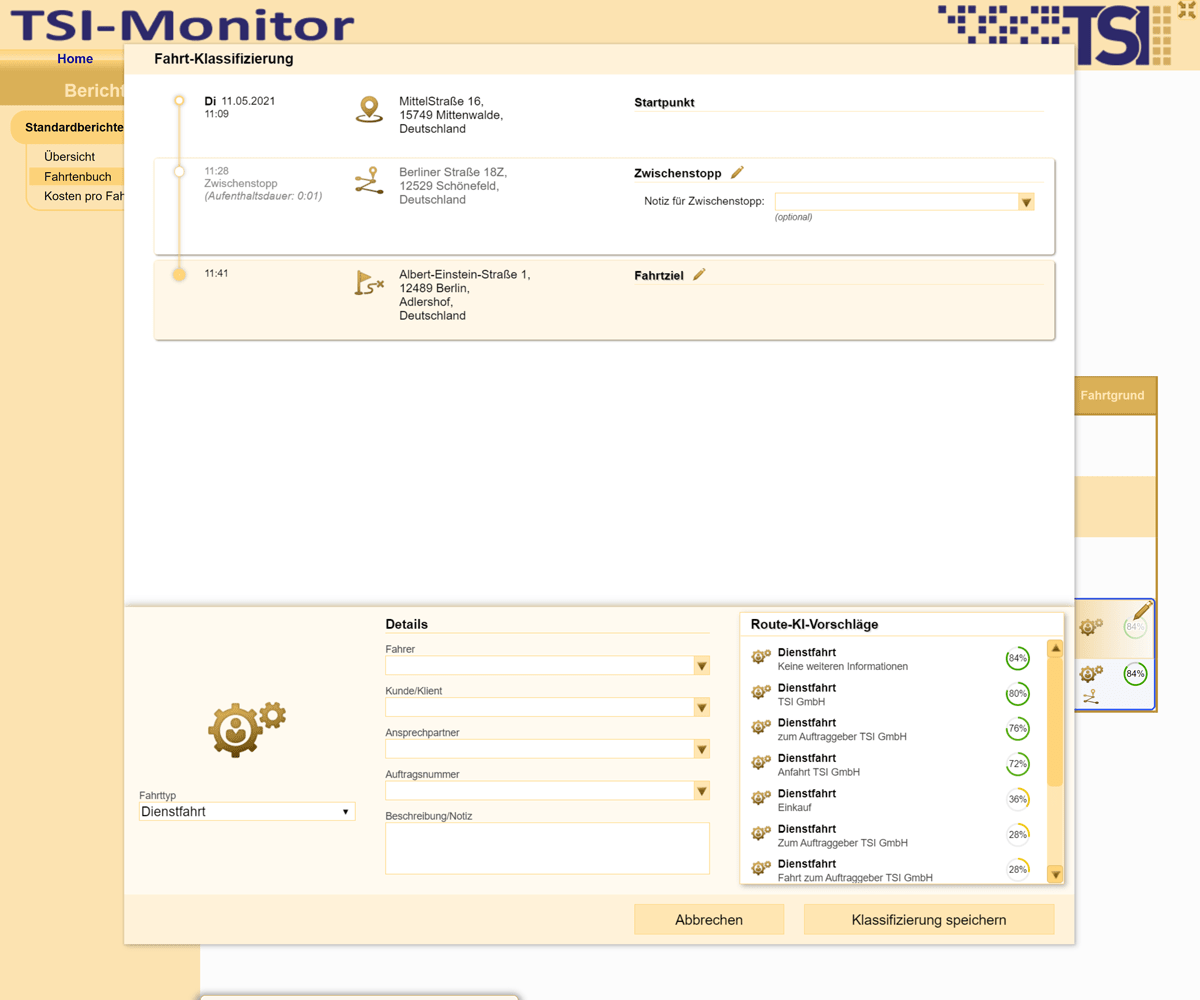 Fahrtendetails