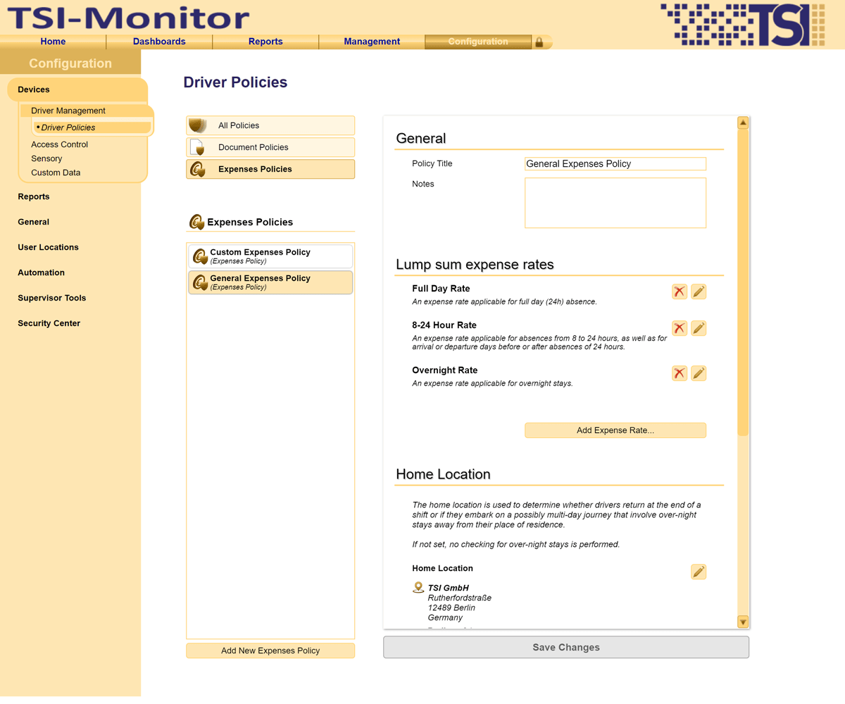 Customise the Expenses Manager with expense policies to suit your specific requirements.